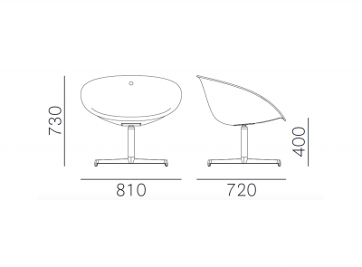 Кресло вращающееся пластиковое PEDRALI Gliss Lounge  алюминий, сталь, технополимер белый, бежевый Фото 2
