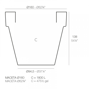 Кашпо пластиковое Vondom Maceta Simple полиэтилен Фото 2