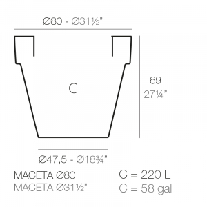 Кашпо пластиковое Vondom Maceta Simple полиэтилен Фото 2