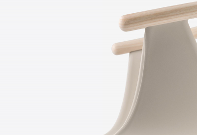 Кресло пластиковое PEDRALI Fox ясень, сталь, стеклопластик беленый ясень, песочный Фото 5