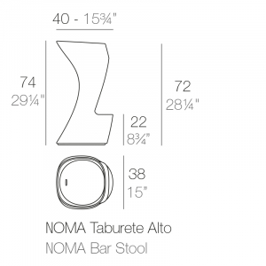 Стул пластиковый барный Vondom Noma Basic полиэтилен Фото 2