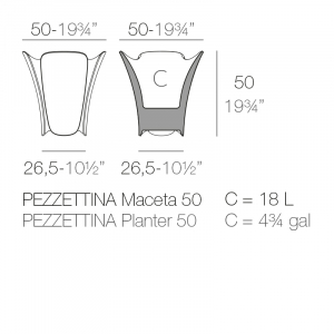 Кашпо пластиковое Vondom Pezzettina Basic полиэтилен Фото 2