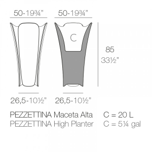 Кашпо пластиковое Vondom Pezzettina Basic полиэтилен Фото 2