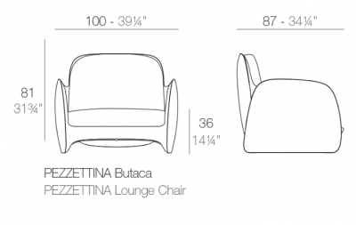 Кресло пластиковое с подушкой Vondom Pezzettina Basic полиэтилен, ткань Фото 2