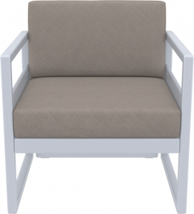 Кресло пластиковое с подушками Siesta Contract Mykonos стеклопластик, полиэстер серебристый, светло-коричневый Фото 5