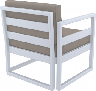 Кресло пластиковое с подушками Siesta Contract Mykonos стеклопластик, полиэстер серебристый, светло-коричневый Фото 7