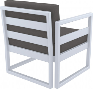 Кресло пластиковое с подушками Siesta Contract Mykonos стеклопластик, полиэстер серебристый, темно-серый Фото 7