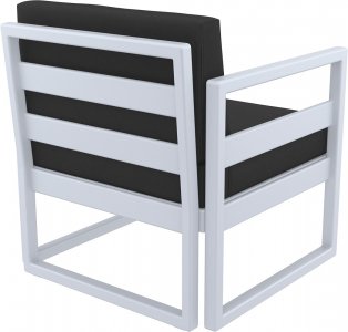 Кресло пластиковое с подушками Siesta Contract Mykonos стеклопластик, полиэстер серебристый, черный Фото 6