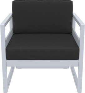 Кресло пластиковое с подушками Siesta Contract Mykonos стеклопластик, полиэстер серебристый, черный Фото 5