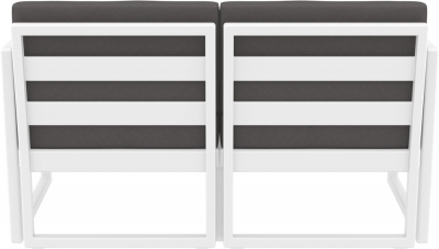 Диван пластиковый двухместный с подушками Siesta Contract Mykonos стеклопластик, полиэстер белый, темно-серый Фото 8
