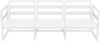 Диван пластиковый трехместный с подушками Siesta Contract Mykonos XL стеклопластик, полиэстер белый, светло-коричневый Фото 23