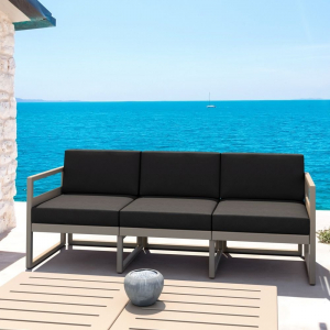 Комплект пластиковой мебели Siesta Contract Mykonos XL стеклопластик, полиэстер бежевый, черный Фото 5