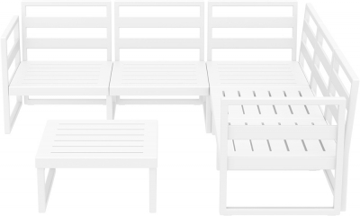 Комплект угловой пластиковой мебели Siesta Contract Mykonos стеклопластик, полиэстер белый, бежевый Фото 6