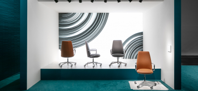 Кресло офисное на колесах PEDRALI Elinor алюминий, ткань, пенополиуретан черный, бежевый, серый Фото 8