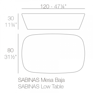 Столик пластиковый кофейный Vondom Sabinas Basic полиэтилен Фото 2