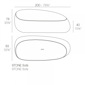 Диван пластиковый Vondom Stone Basic полиэтилен Фото 2