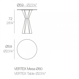 Стол обеденный ламинированный Vondom Vertex Basic полиэтилен, компакт-ламинат HPL Фото 2