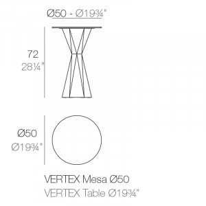 Стол обеденный ламинированный Vondom Vertex Basic полиэтилен, компакт-ламинат HPL Фото 2