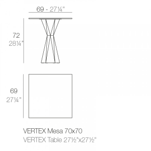 Стол обеденный ламинированный Vondom Vertex Basic полиэтилен, компакт-ламинат HPL Фото 2