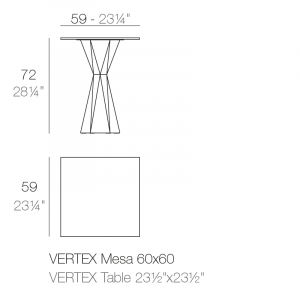 Стол обеденный ламинированный Vondom Vertex Basic полиэтилен, компакт-ламинат HPL Фото 2