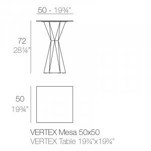 Стол обеденный ламинированный Vondom Vertex Basic полиэтилен, компакт-ламинат HPL Фото 2