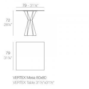 Стол обеденный ламинированный Vondom Vertex Basic полиэтилен, компакт-ламинат HPL Фото 2