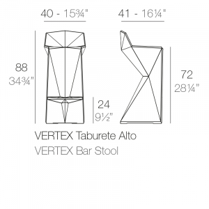 Стул пластиковый барный Vondom Vertex Basic полиэтилен Фото 2