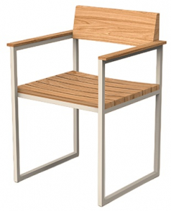 Кресло деревянное обеденное Vondom Vineyard алюминий, тик натуральный Фото 1