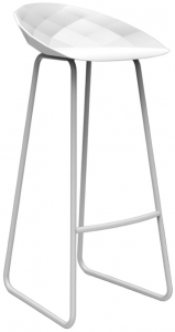 Стул пластиковый барный Vondom Vases Basic сталь, полипропилен, стекловолокно белый Фото 1