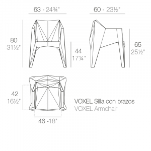 Кресло пластиковое Vondom Voxel Basic полипропилен, стекловолокно белый Фото 2