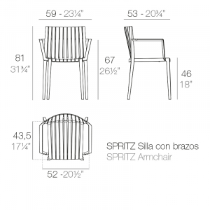 Кресло пластиковое Vondom Spritz Basic полипропилен, стекловолокно белый Фото 2