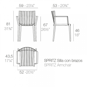 Кресло пластиковое Vondom Spritz Basic полипропилен, стекловолокно черный Фото 2