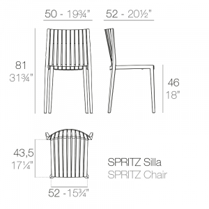 Стул пластиковый Vondom Spritz Basic полипропилен, стекловолокно горчичный Фото 2