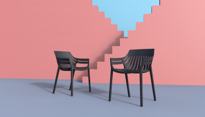 Лаунж-кресло пластиковое Vondom Spritz Basic полипропилен, стекловолокно черный Фото 10