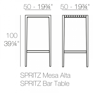 Стол пластиковый барный Vondom Spritz Basic полипропилен, стекловолокно черный Фото 2
