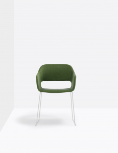 Кресло с мягкой обивкой на полозьях PEDRALI Babila сталь, полипропилен, ткань белый, зеленый Фото 5