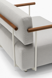 Кресло мягкое PEDRALI Arki-Sofa сталь, алюминий, тик, ткань белый, серый Фото 5