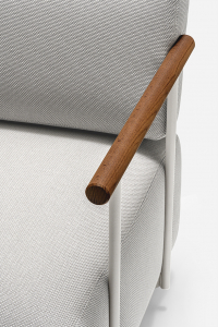 Кресло мягкое PEDRALI Arki-Sofa сталь, алюминий, тик, ткань белый, серый Фото 7