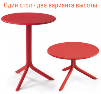 Стол пластиковый обеденный Nardi Spritz + Spritz Mini стеклопластик красный Фото 1
