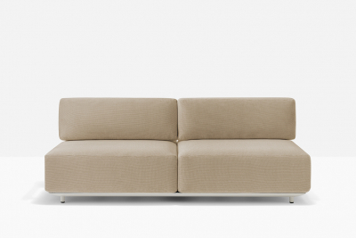 Диван двухместный без подлокотников PEDRALI Arki-Sofa сталь, алюминий, ткань белый, песочный Фото 5