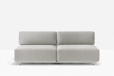 Диван двухместный без подлокотников PEDRALI Arki-Sofa сталь, алюминий, ткань белый, серый Фото 5