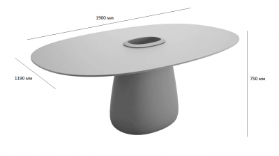 Стол обеденный ламинированный Qeeboo Cobble 190 полиэтилен, компакт-ламинат HPL терракотовый Фото 2