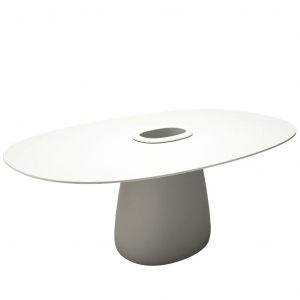 Стол обеденный ламинированный Qeeboo Cobble 190 полиэтилен, компакт-ламинат HPL теплый белый Фото 5