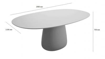 Стол обеденный ламинированный Qeeboo Cobble 190 полиэтилен, компакт-ламинат HPL оттава Фото 2