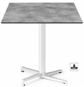 Стол ламинированный складной Scab Design Domino алюминий, компакт-ламинат HPL белый, цементный Фото 1
