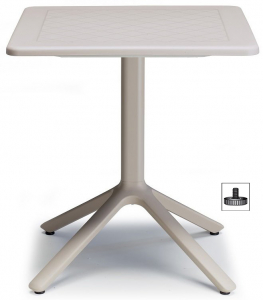 Стол пластиковый обеденный Scab Design Eco Fixed алюминий, технополимер тортора Фото 1