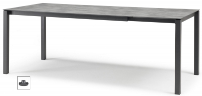 Стол ламинированный раздвижной Scab Design Pranzo Extendable сталь, компакт-ламинат HPL антрацит, цементный Фото 1