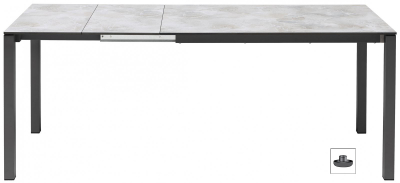 Стол ламинированный раздвижной Scab Design Pranzo Extendable сталь, компакт-ламинат HPL антрацит, каменный Фото 1