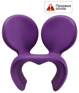 Кресло лаунж пластиковое Qeeboo Don't F**k With The Mouse полиэтилен фиолетовый Фото 1