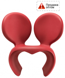 Кресло лаунж пластиковое Qeeboo Don't F**k With The Mouse полиэтилен красный Фото 1